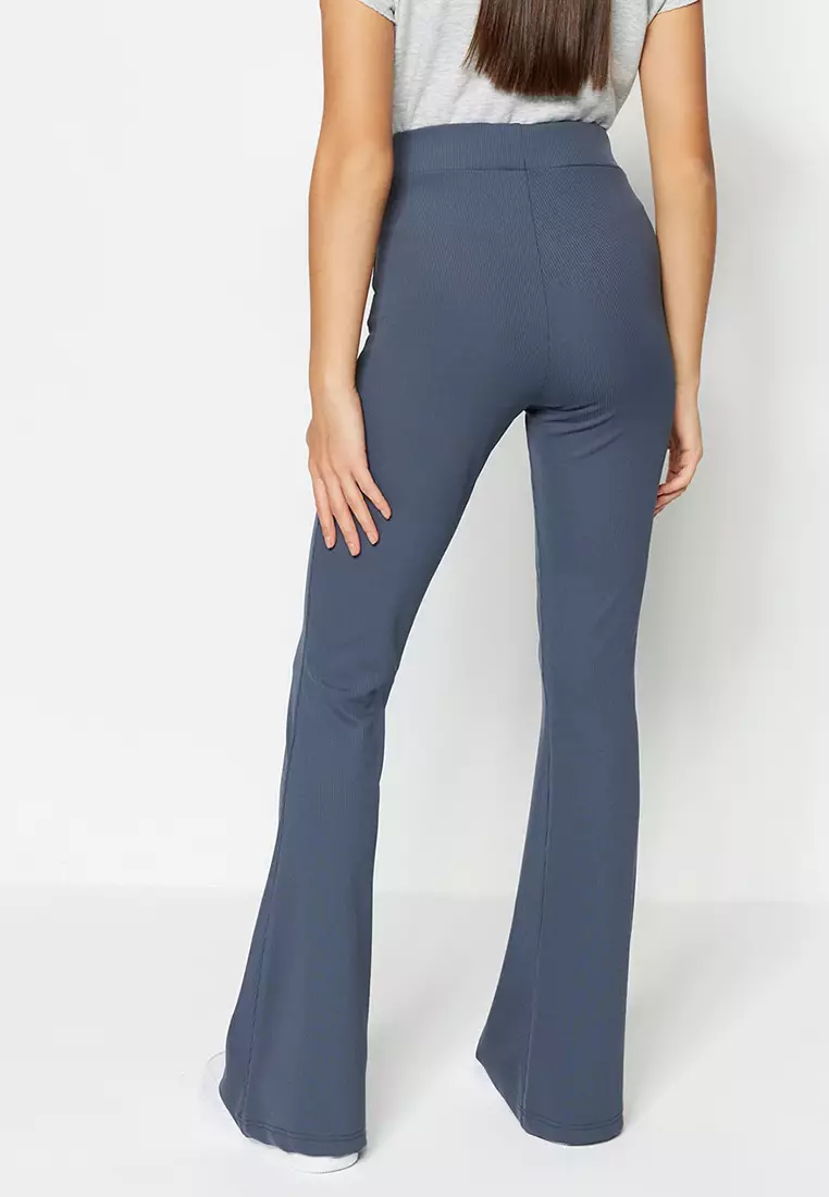 Trendyol Front Stitch Knitted Flare Trousers 2024, Buy Trendyol Online