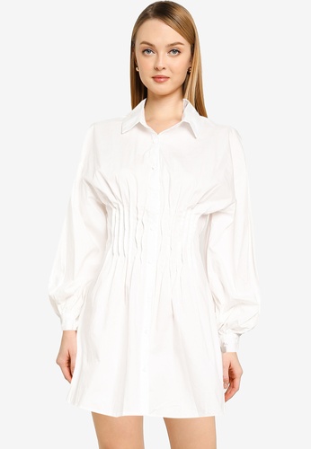 cinched waist shirt dress