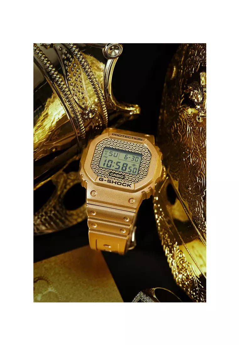 Men's Digital Watch DWE-5600HG-1 Gold Chain Series Sports Watch for mens + Additional Bands DWE5600HG DWE5600HG-1 DWE-5600HG-1ADR