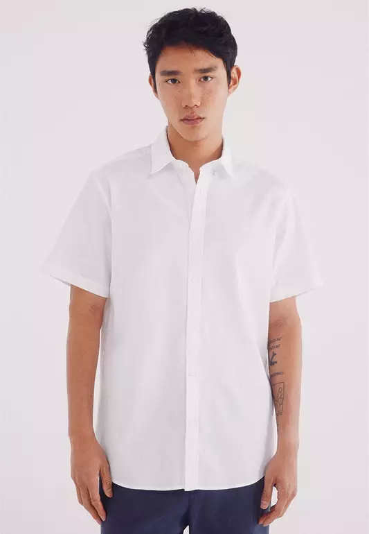 Short-Sleeved Linen Shirt