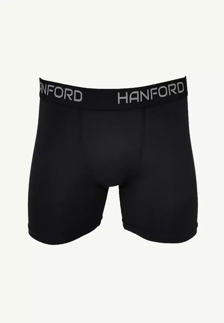 Athletic Men Quick Dry Compression Boxer Shorts Flex01 - Black (Single Pack)