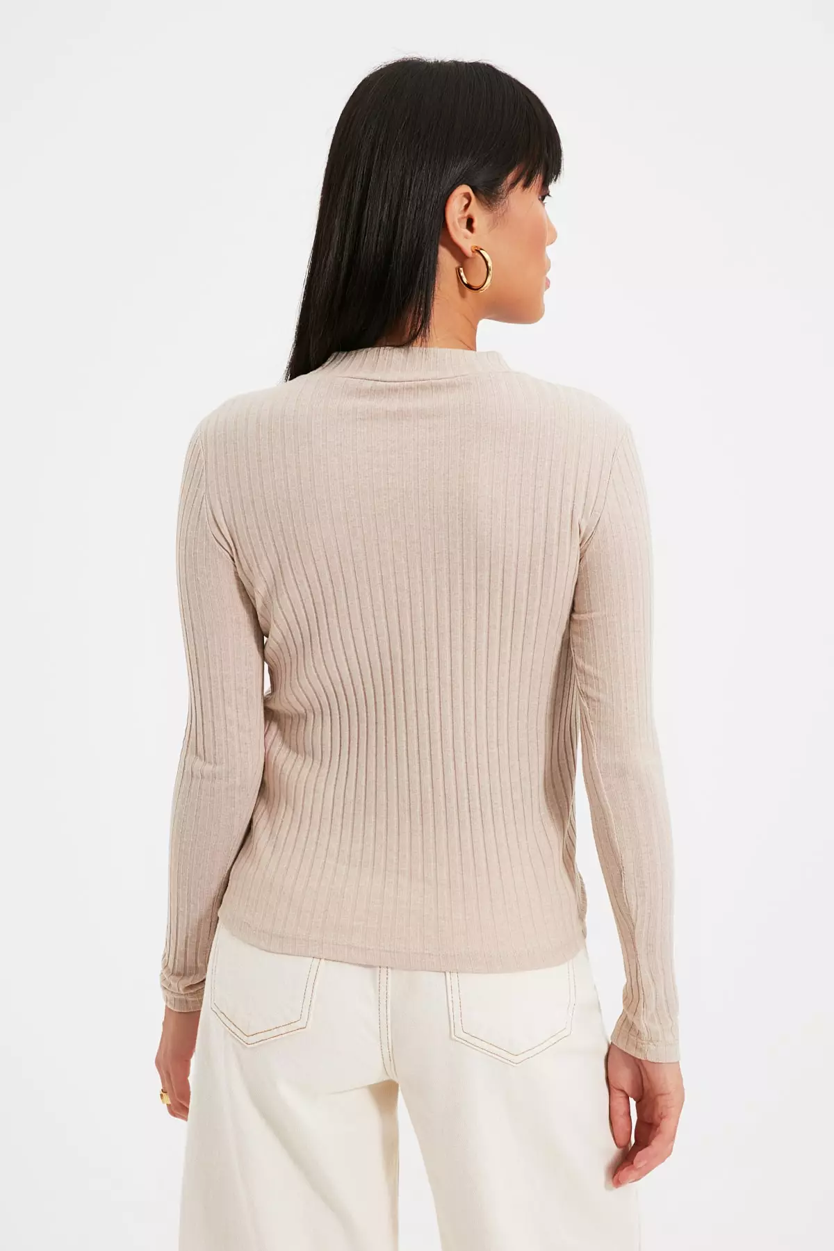 Ribbed High Neck Bodysuit