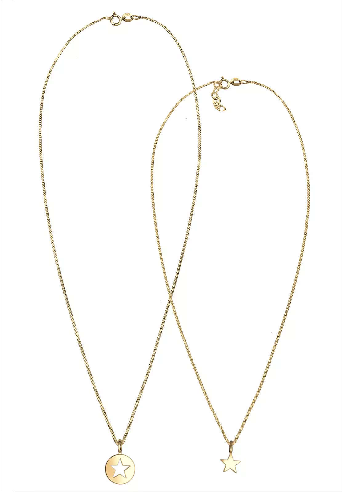 Necklace Mother Child Cut-Out Star Gold Plated