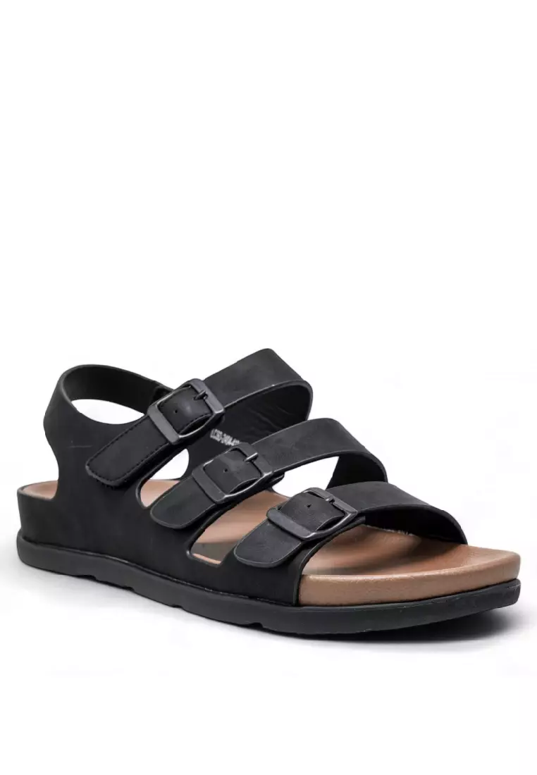 Men Slip On Faux Leather Classic Casual Sandals - 240441247