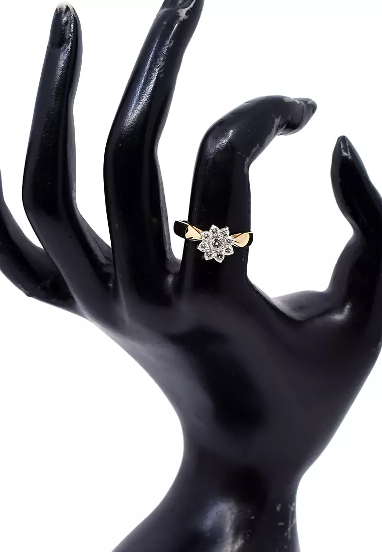 14K Biolor Gold Lady Ring with Diamonds