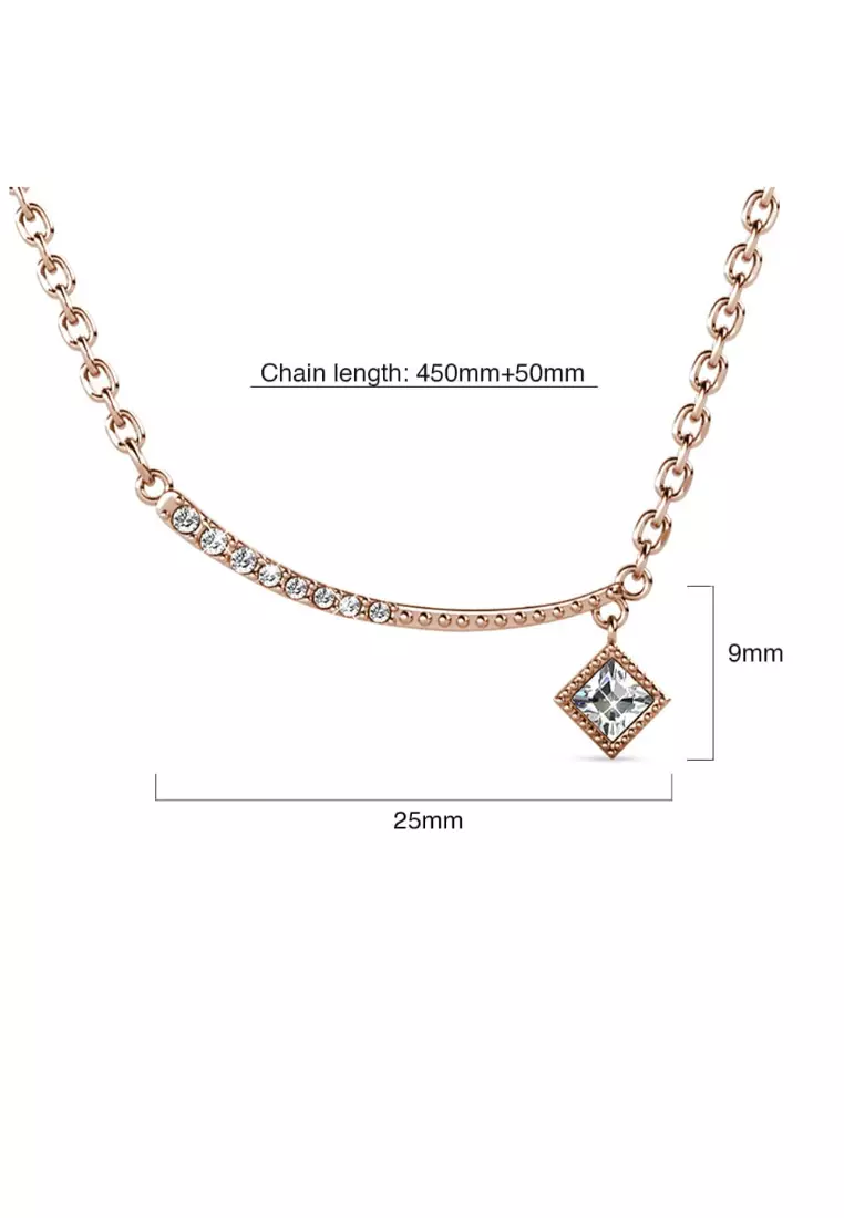 Sparkling Pendant Necklace in Rose Gold Embellished with Swarovski crystals