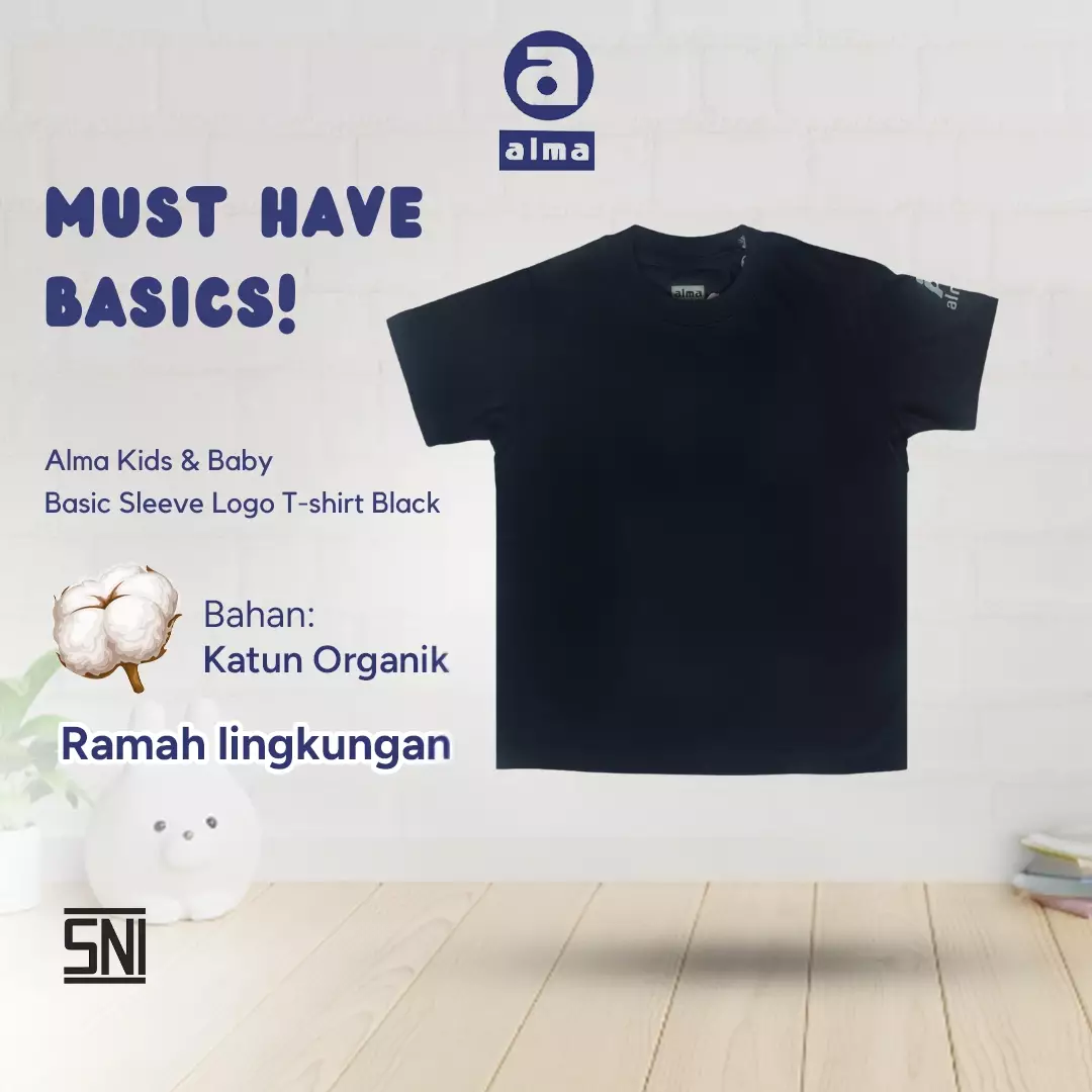 Alma Kids & Baby Sleeve Logo Tee Black