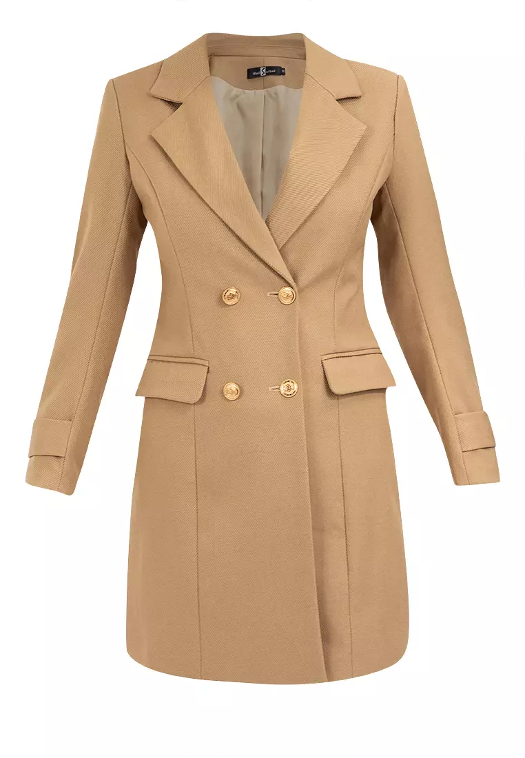 Double Breasted Blazer Trench Coat