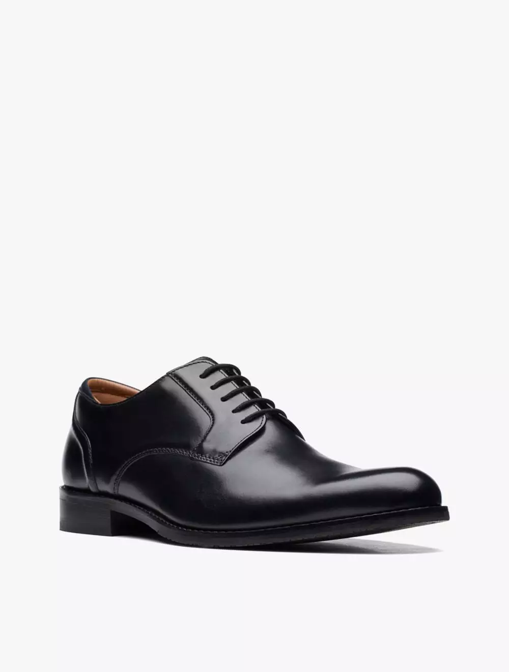 Clarks Men's CraftArlo Lace Shoes- Black Leather - Black