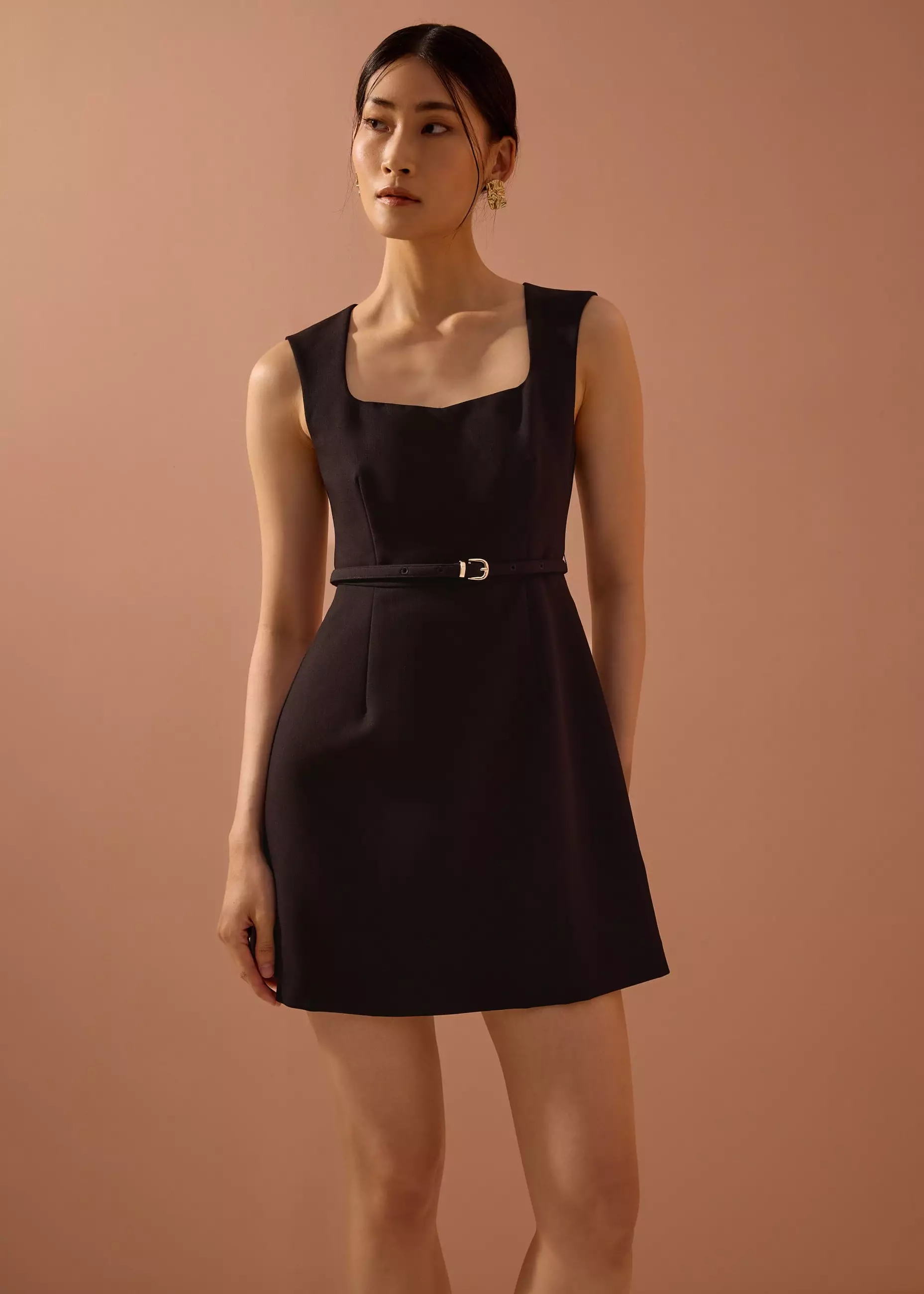 Dress Wanita - Sitti Belted A-Line Mini Dress