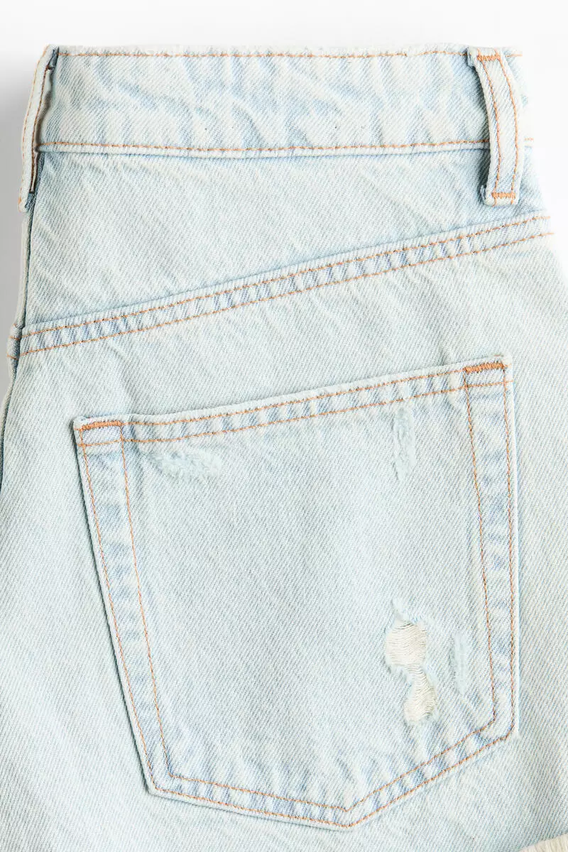 Worn-look denim shorts