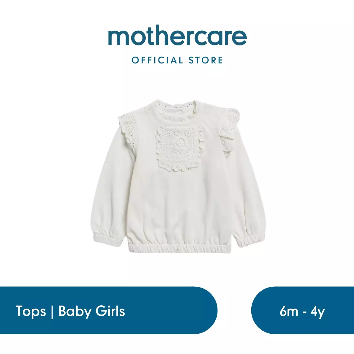 Mothercare Cream Crochet Sweat Top - Sweater Bayi Perempuan (Krem)