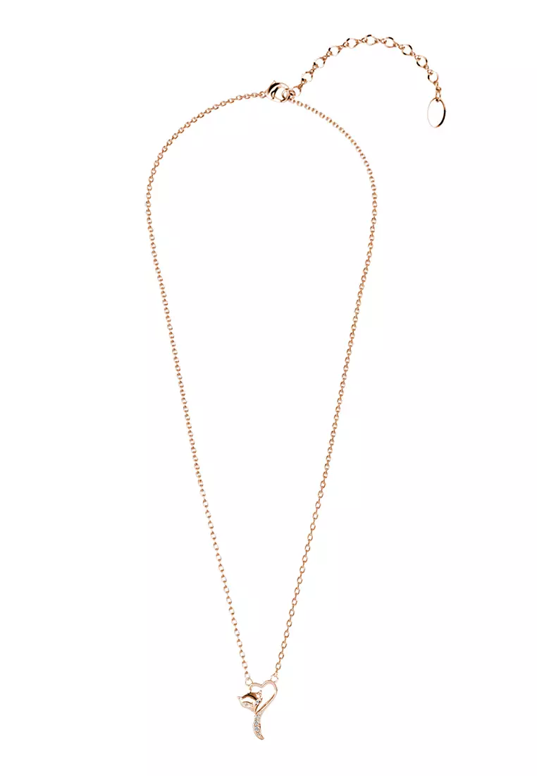 Fox Love Pendant RG - Kalung Crystal by Her Jewellery
