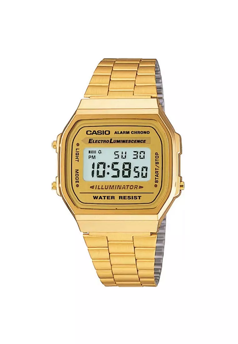 Casio retro 2025 gold black