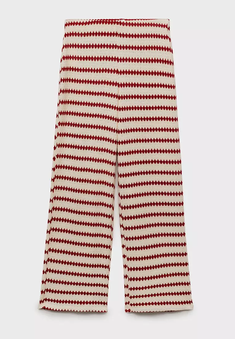 Knitted Trousers With Geometric Print