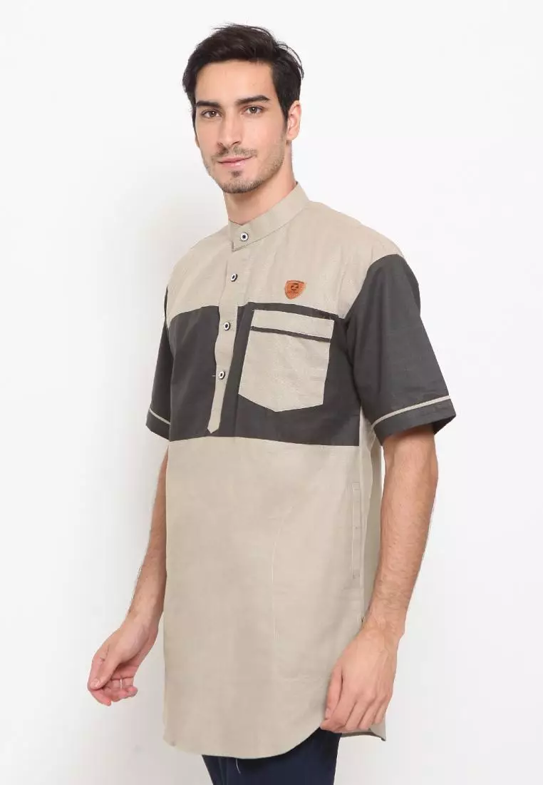 Zayidan Baju Koko Gamis Muslim Pria Jafar - Silver