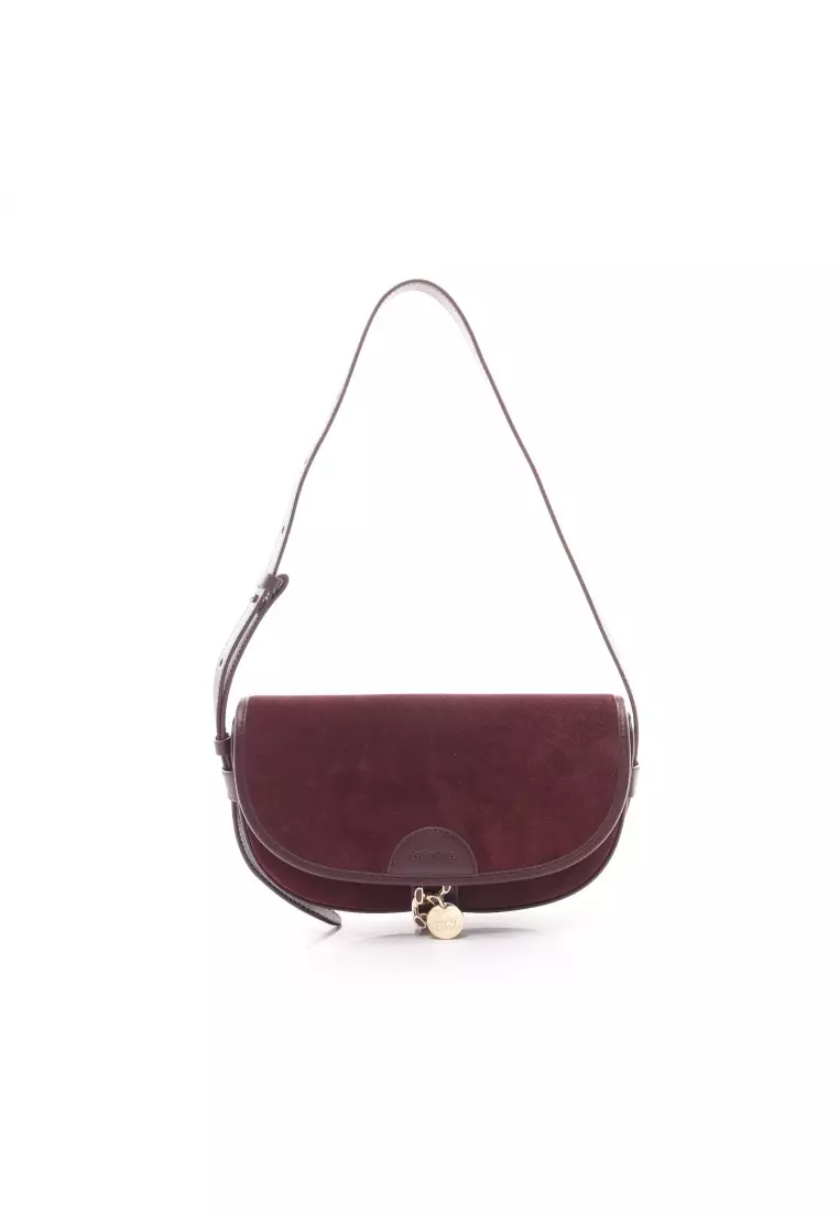 Pre loved See by Chlo Shoulder bag suede leather Bordeaux