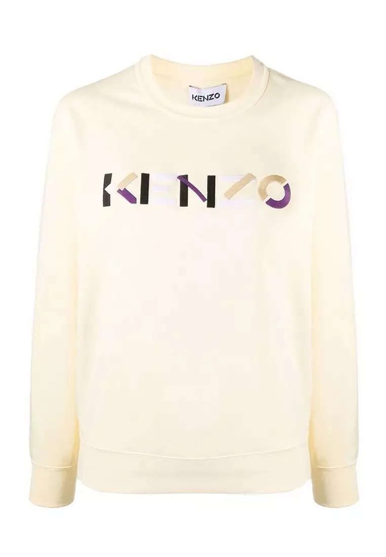 Buy Kenzo Kenzo Logo Embroidered Sweatshirt in Cream Online | ZALORA  Malaysia