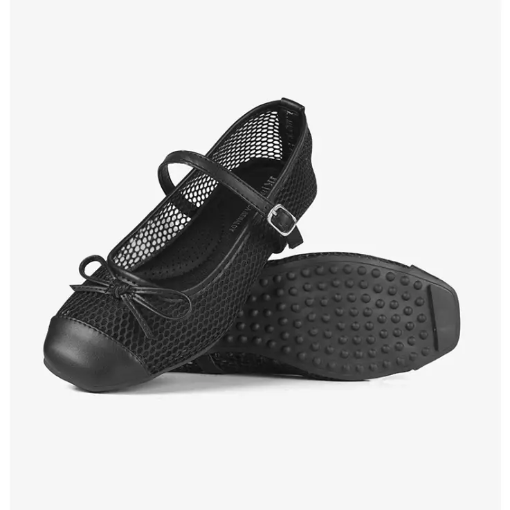 Flatshoes Mary Jane Jaring Transparan L.Mauvika