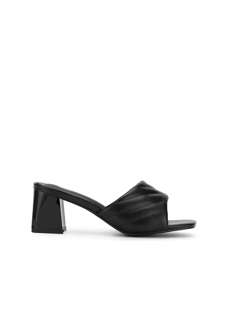 Discount on Nose  shoes - SKU: Padded Stitching Chunky Heel Slide