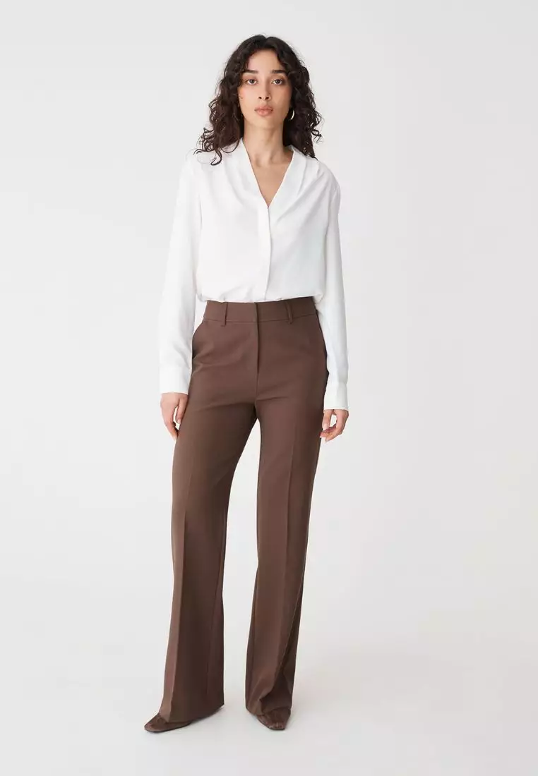 Claudia Pleat Neck Blouse