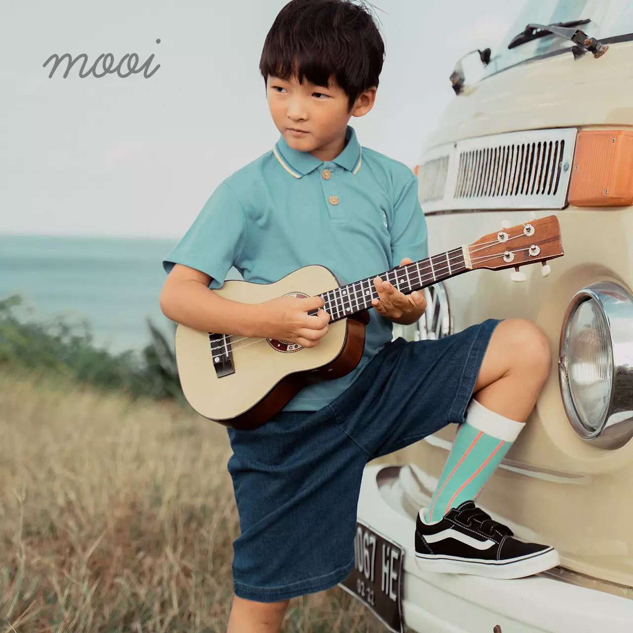 Mooi Celana Jeans Anak Evan Denim Short - Light Blue