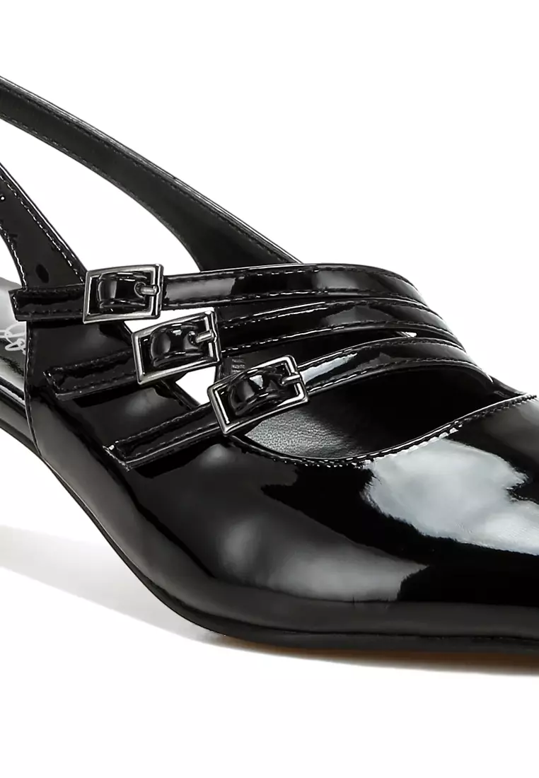 Sandal Slingback Tali Tiga Warna Hitam