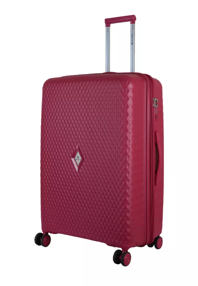 Pink hard case cheap suitcase