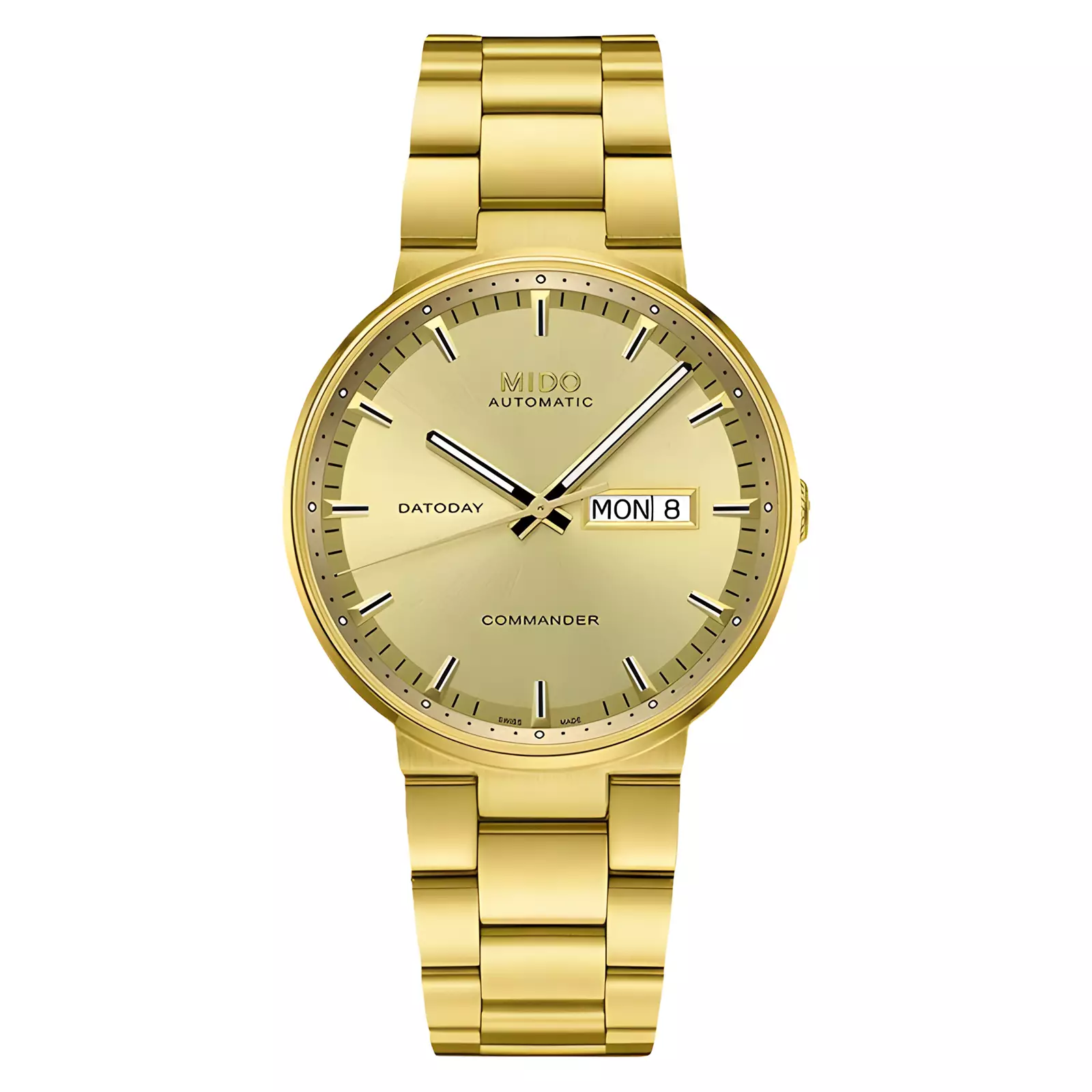 Jam Tangan Analog Pria MIDO Commander II M0144303302180 DATODAY Gold - Stainless Steel