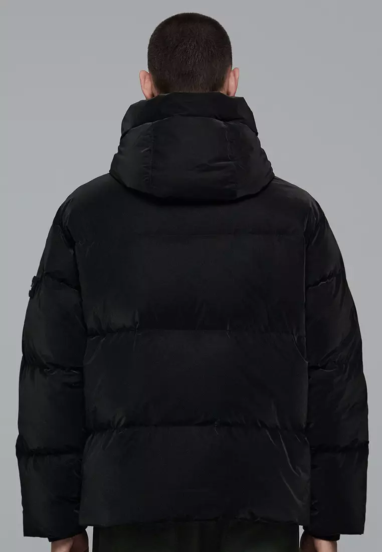 Unisex Glossy Hooded Down Jacket