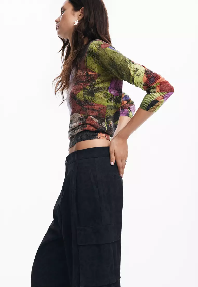 Desigual Woman Cargo pants with M. Christian Lacroix print.