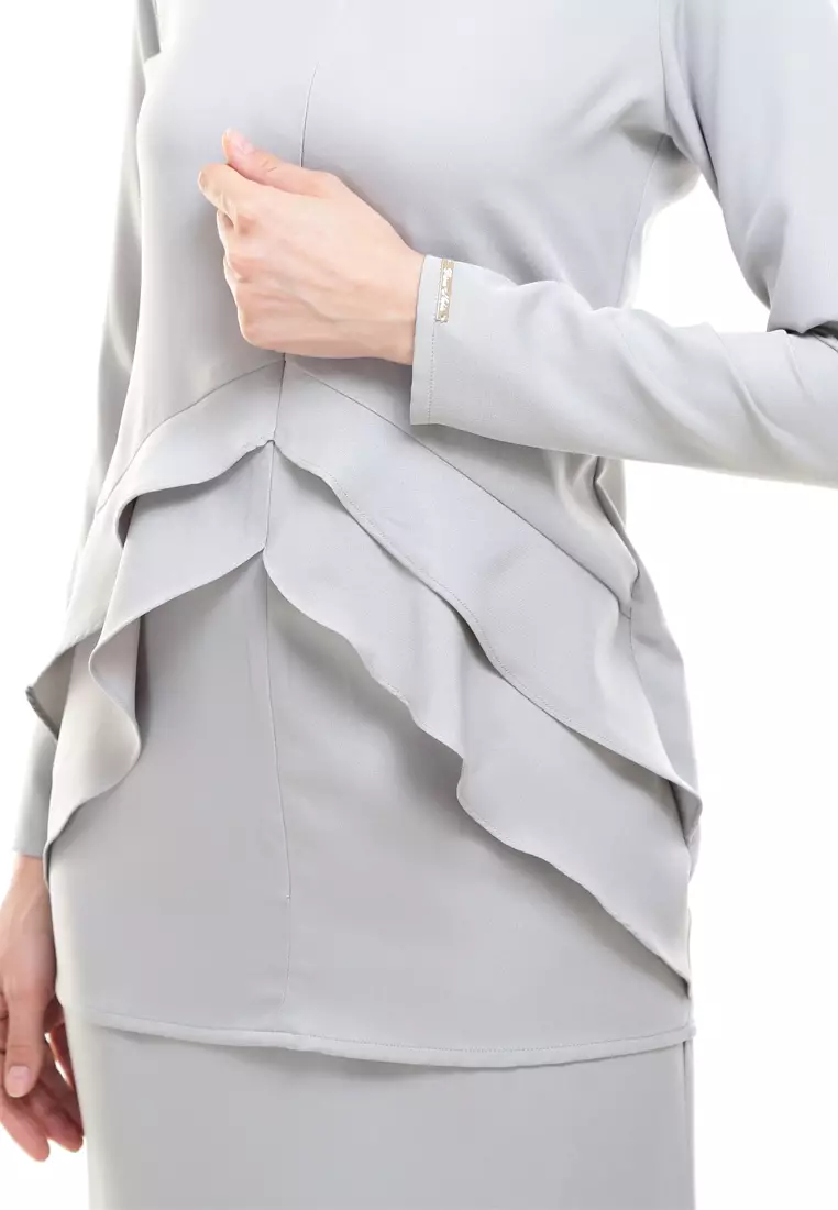 Vecona Kurung Modern in Silver Grey