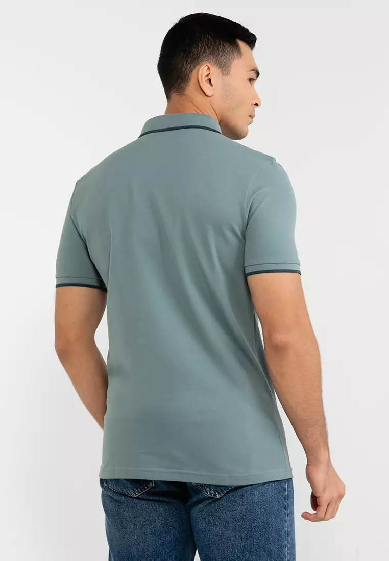 Buy BOSS Logo Patch Slim Fit Polo Shirt - BOSS Orange Online | ZALORA ...