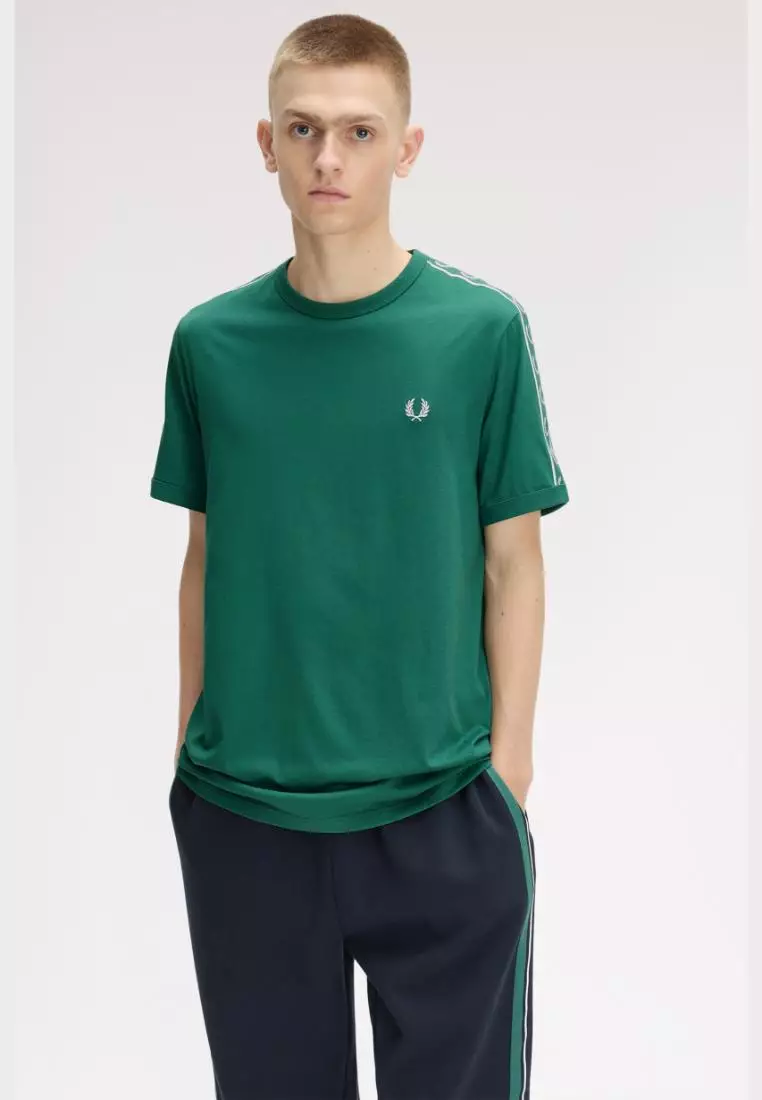 Fred Perry M4613 Contrast Tape Ringer T-Shirt (Sport Green)