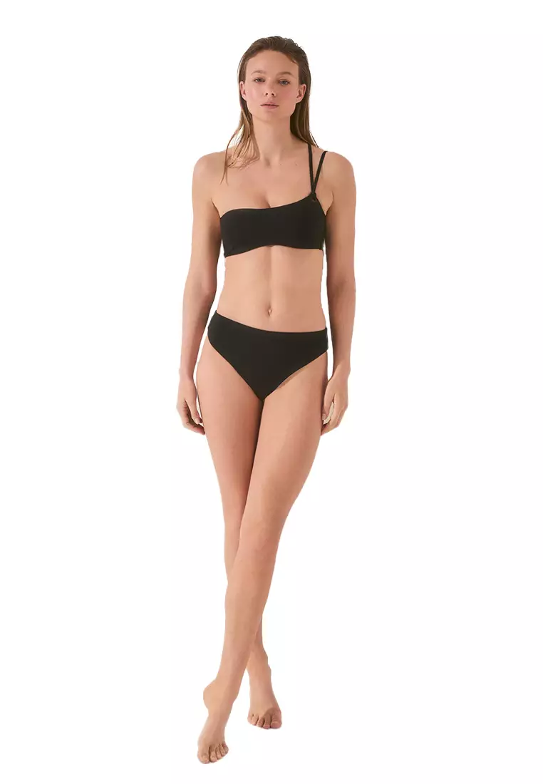 Black Asymmetric Bikini Top