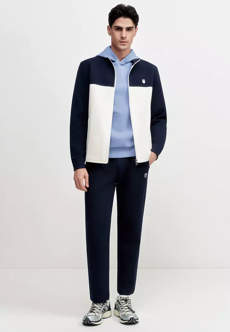 MEN'S LOGO COLOR BLOCK KNIT PATCHWORK JACKET