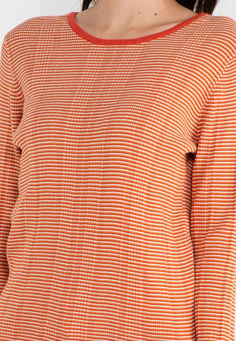 針織條紋長袖衫