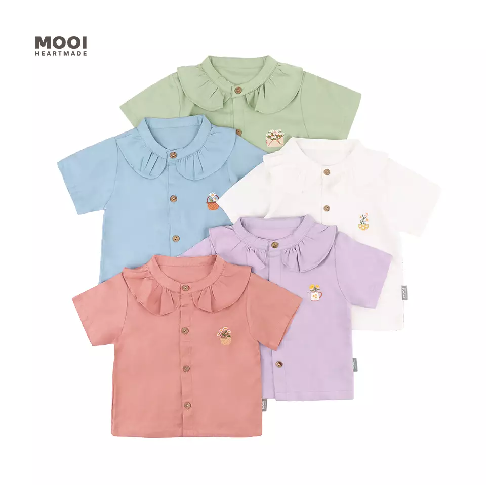 Mooi Atasan Anak Perempuan Lily Ruffle Top - Clary Sage