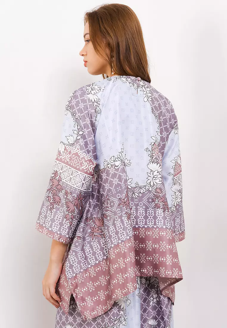 Asym Hem Printed Silk Tunic