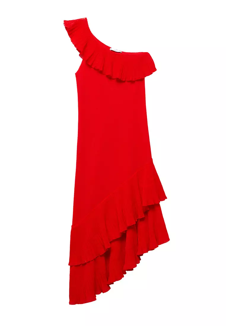 Buy Mango Asymmetric Ruffled Dress 2024 Online