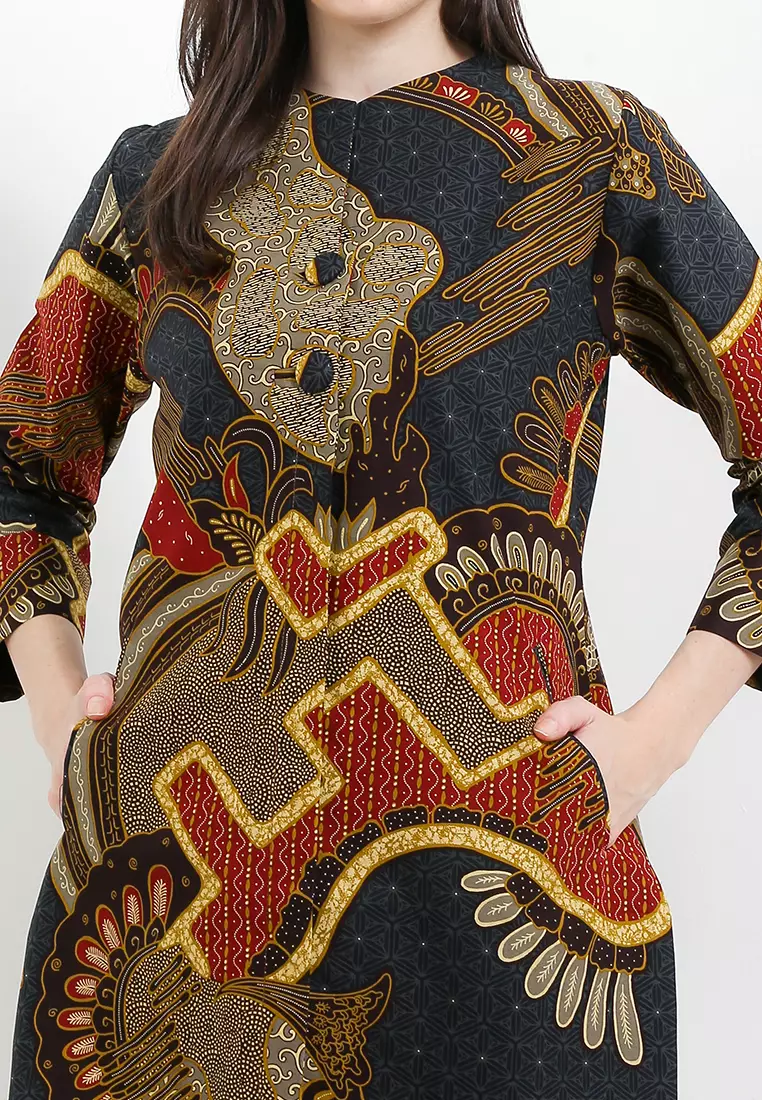 Batik Talenta Exclusive Batik Wanita Blous Centang Biru