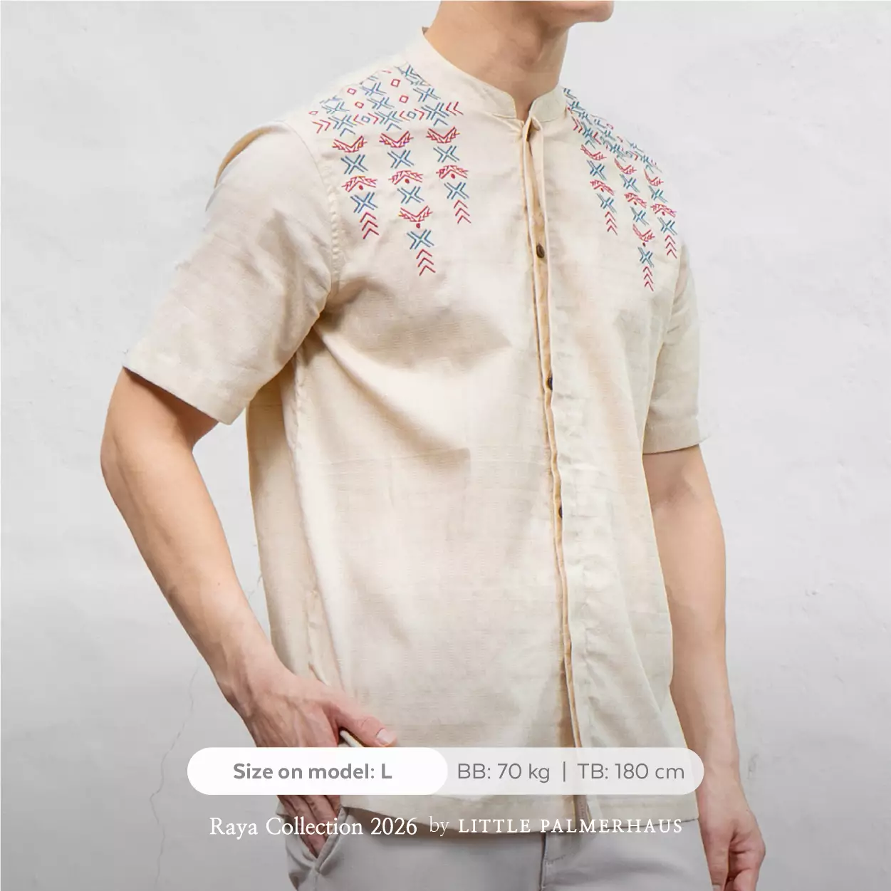 Little Palmerhaus - Baju Lebaran 2026 - Rihla Dad Koko Shirt (Baju Koko Pria Dewasa) Terracotta