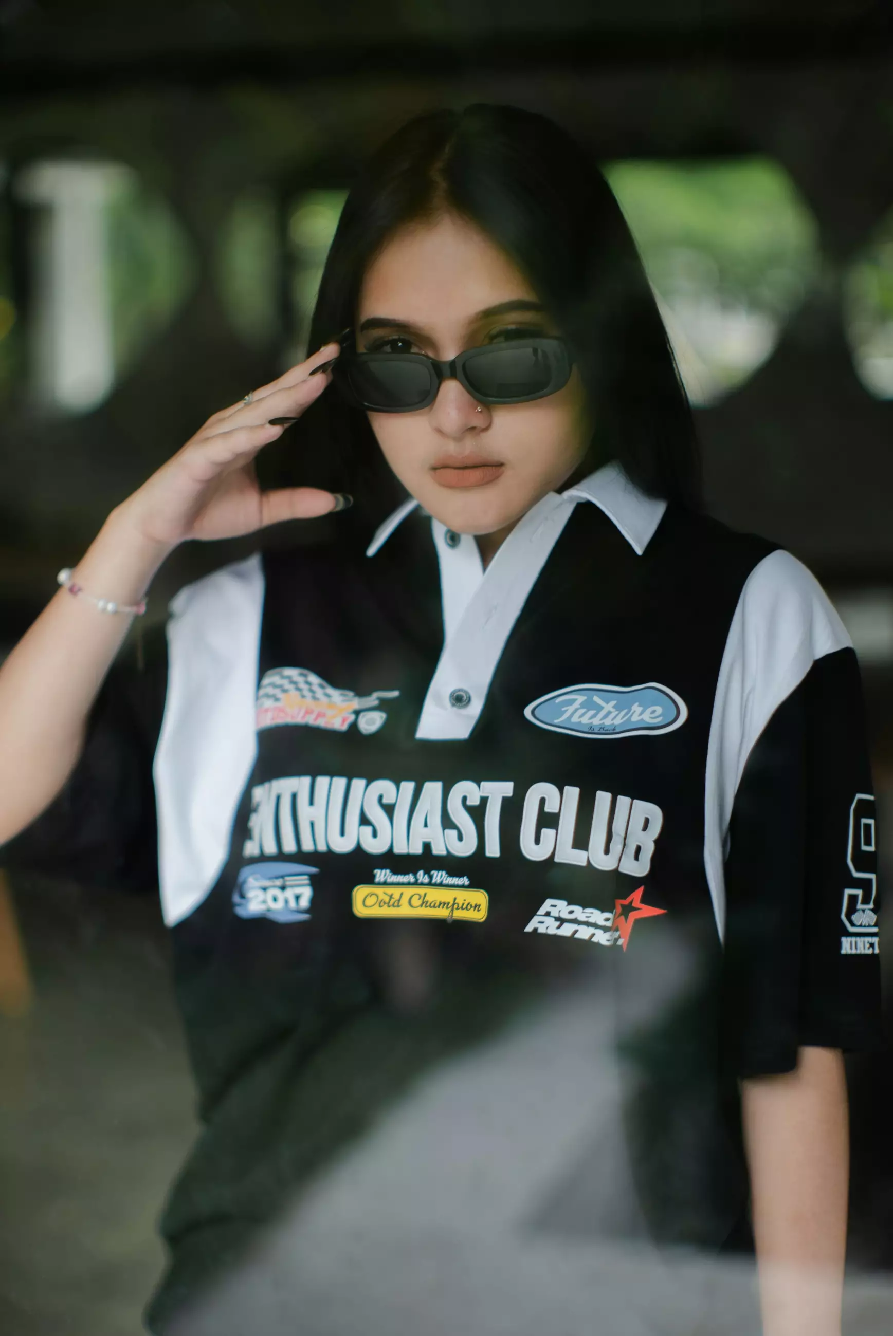 OOTDSUPPLY Oversize Rugby Polo Shirt OOTD Runner Combination | Kaos Polo Pria dan Wanita OVZ-PSR030