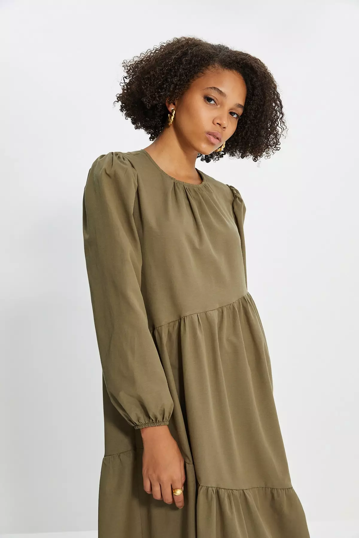 Khaki Modest Dress