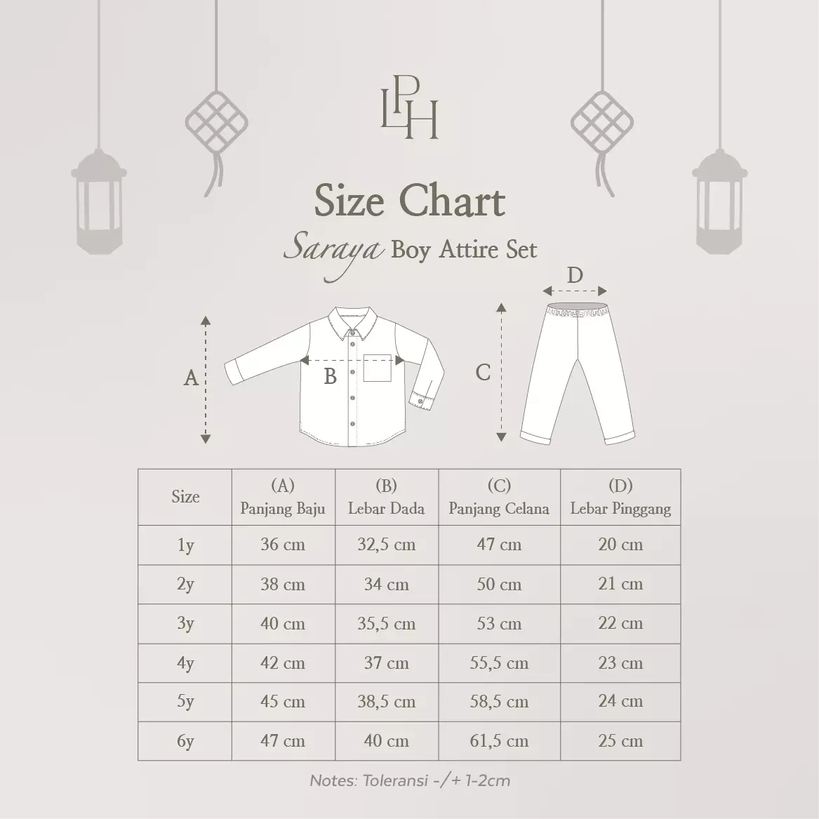 Little Palmerhaus - Baju Lebaran 2026 - Saraya Boy Attire Set (Setelan Baju Koko Anak Usia 1-6 Tahun) Brick Red