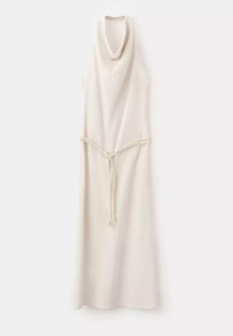 Halter Knit Dress with Belt