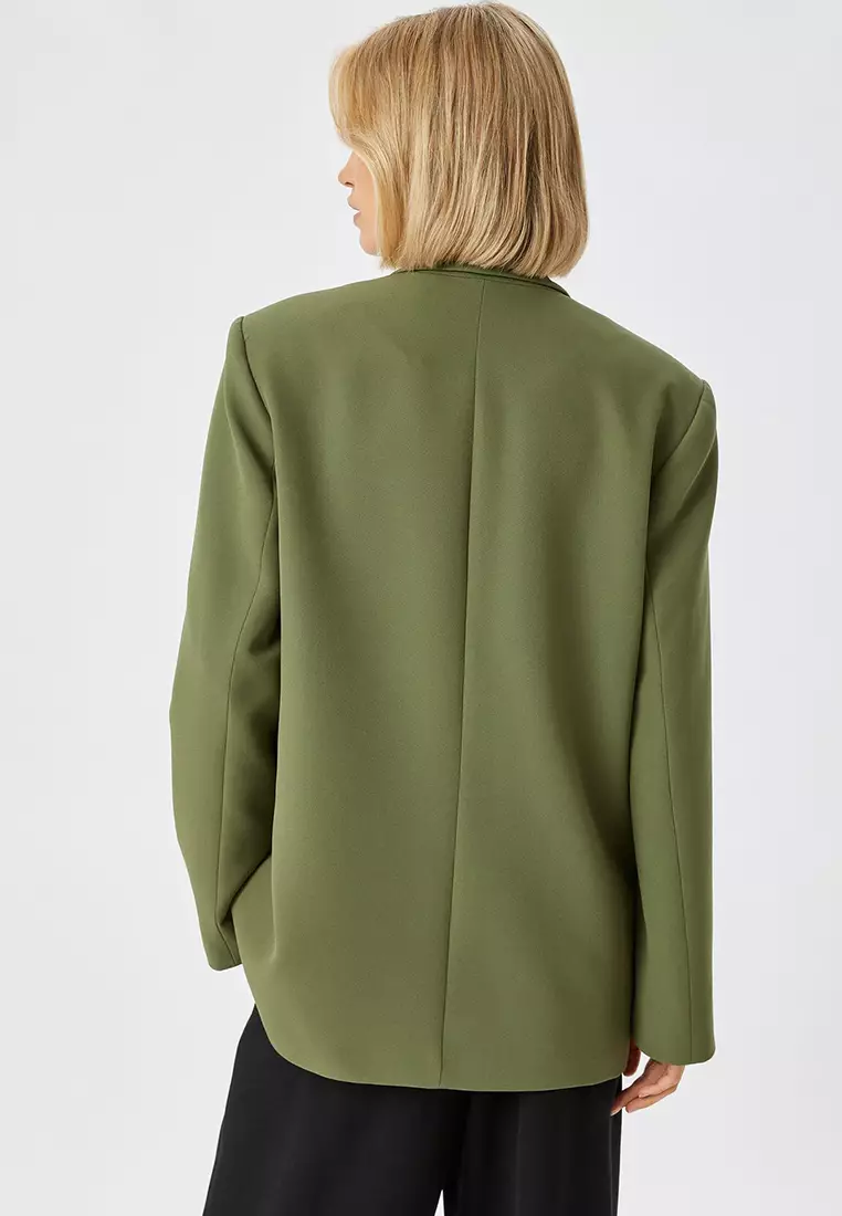 Double Breasted Oversize Blazer Jacket Buttoned