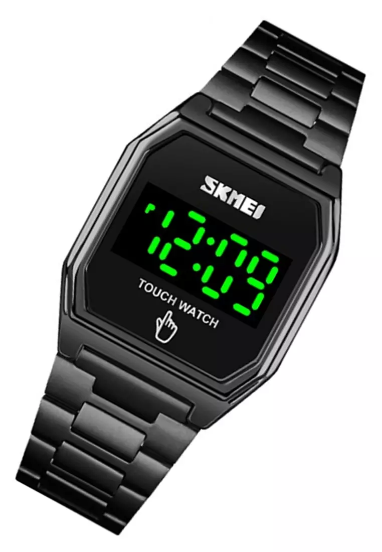 Jam Tangan Digital Pria LED Touch Screen Waterproof Many Function Tali Strap Material Stainless Steel VRO120 ORIGINAL