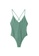 Mango green Textured Swimsuit With Crossed Straps 8F9CCUS418F389GS_5