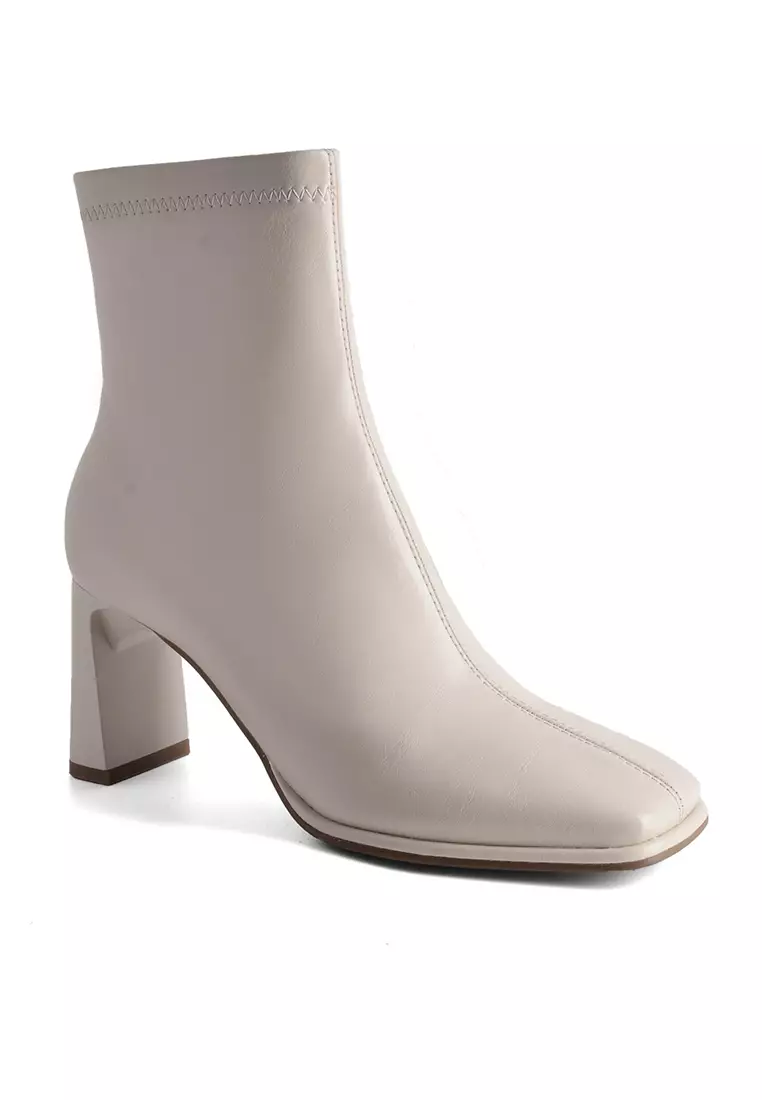 White clearance zipper boots